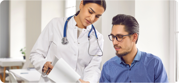 Dialogue between a doctor and a patient